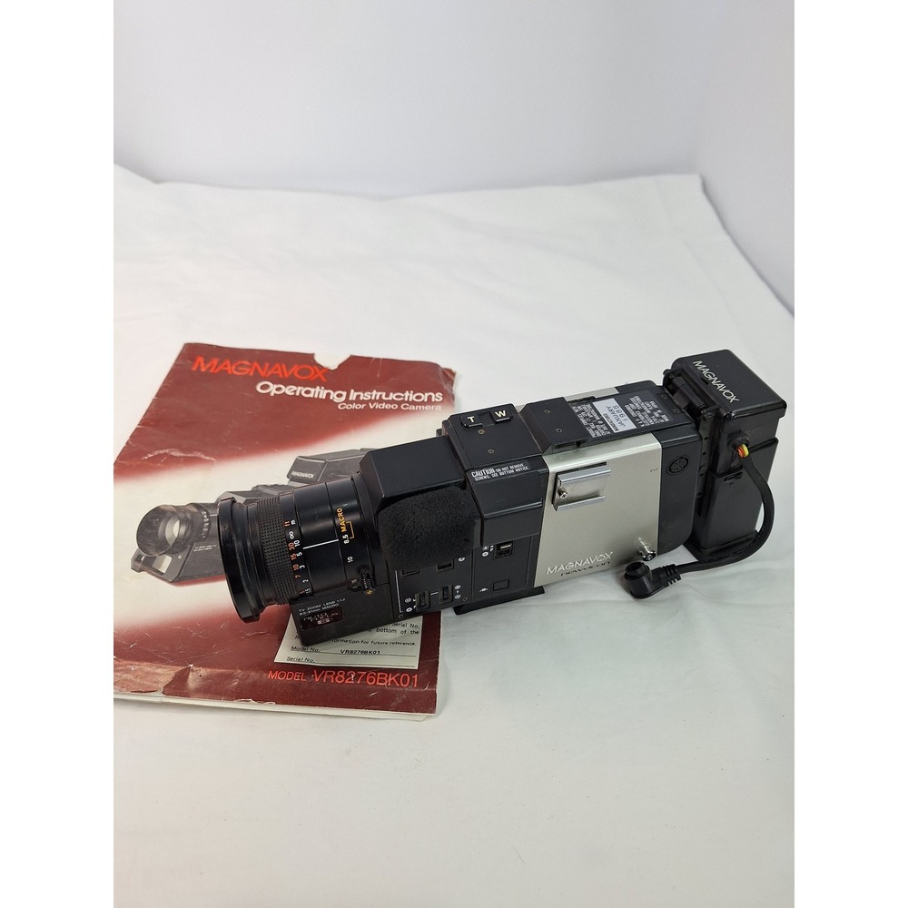 Vintage Magnavox VR8276BK01 Newvicon Color Video Camera 1985 with Manual